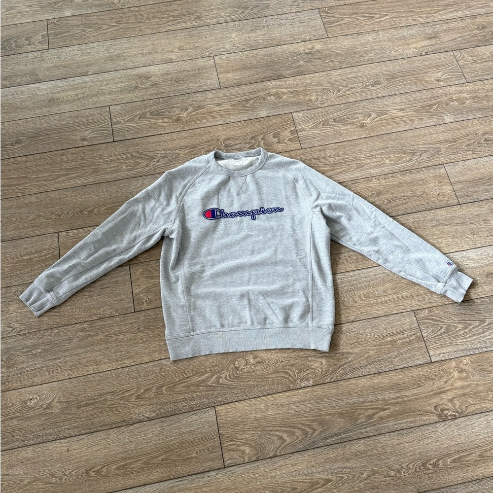 Champion Gray Crewneck Sweatshirt Classic Style